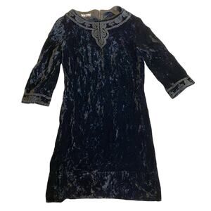 Vtg R&K Originals Dress Womens Medium Black Velvet 90s Y2K Gothic Sheath Dress